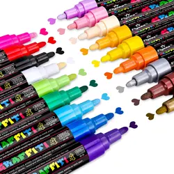 Rotuladores metálicos de 12/18 colores a elegir, rotuladores de pintura de Punta extrafina de 0,7mm, rotuladores permanentes no tóxicos para bricolaje