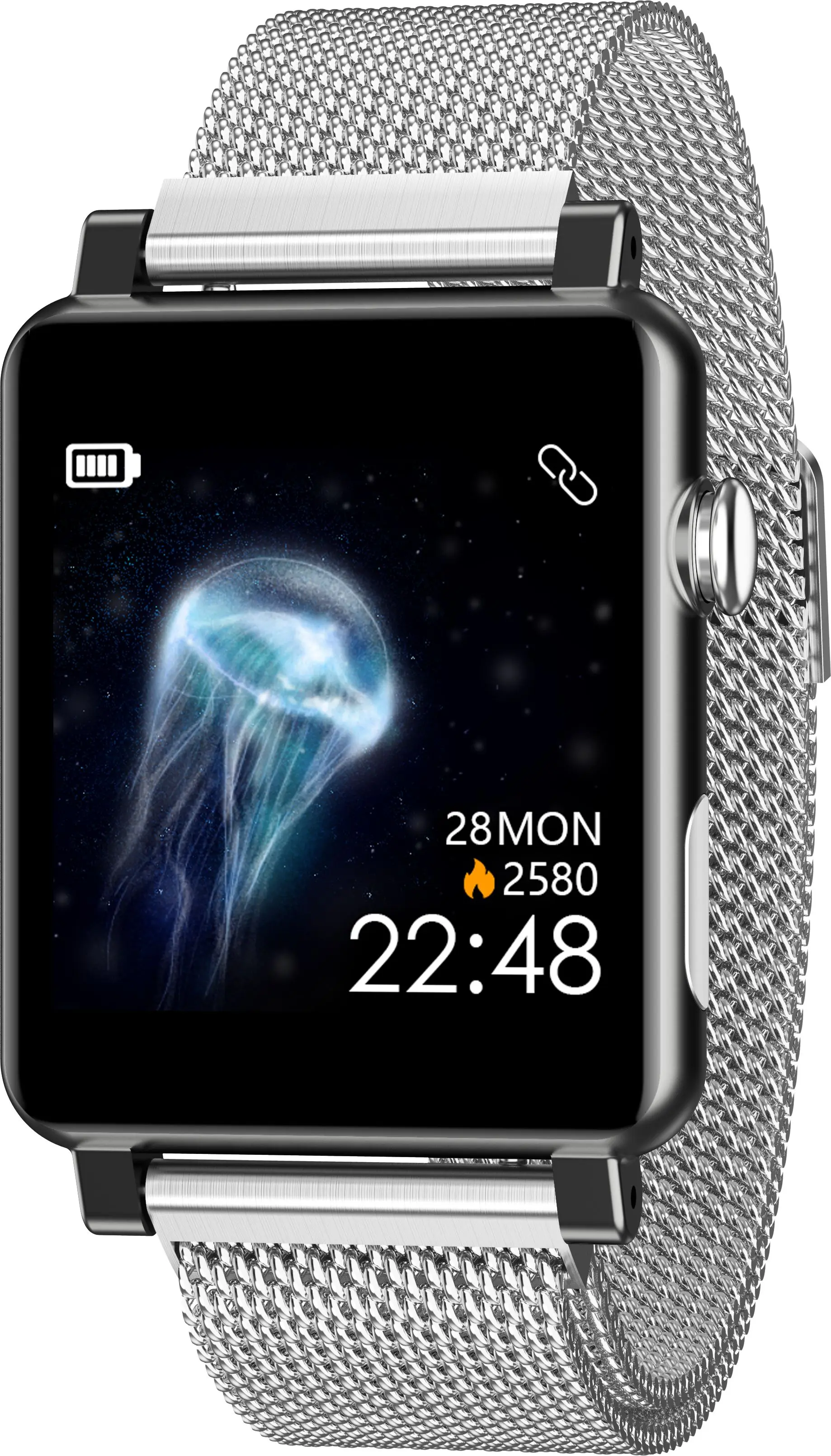 B71 Смарт-часы для женщин Microwear шагомер сердечного ритма IP68 Водонепроницаемый Smartwatch 40 длительное время ожидания Bluetooth уведомления - Цвет: silver steel