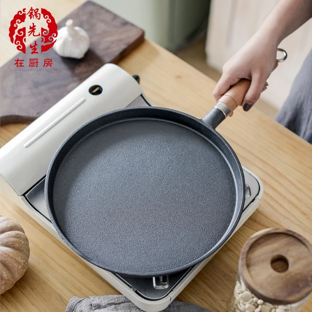 Pancake Frying Pan, Cast Iron Omelette Egg Griddles Grill Pan, Flat Skillet  Dosa Tortilla Pan, Kitchen Cooking Breakfast Cooker - AliExpress