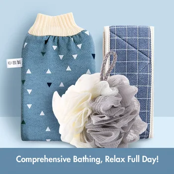 

Strong Bath Towel Loofah Rubbing Artifact Back Rub Gray Gloves Mesh Sponge Bath Towel Long Strip Backrubbing Children Body Ball