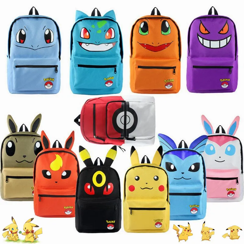 Pokemon Pikachu Косплей рюкзак для питомцев Eevee нейлоновый Большой Вместительный ранец Poke Ball на молнии Студенческая сумка школьные сумки Сумки для хранения