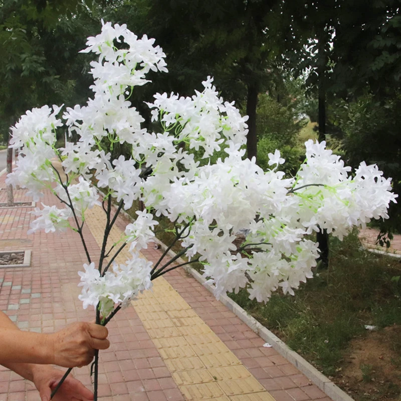 Artificial Lilac Flower Arrangement Fake Plant Wedding Road Lead Flower DIY Home Hotel Christmas Party Decorations artificial cherry blossom silk flower