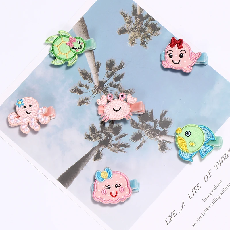 2019 детские милые Мультяшные животные фрукты заколки для волос Детская вышивка