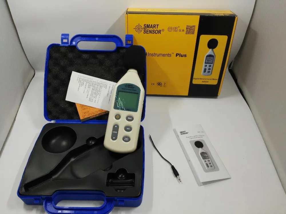 AR824 измеритель уровня шума и звука тестер 30~ 130 дБ умный датчик