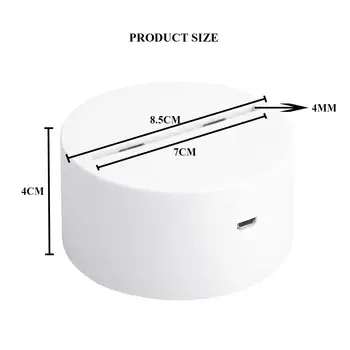 

Light Base 3D 7 Colors Lamp Base Indoor Gift Display Luminous Lamp Holder Home Lighting Fixture Modern Romantic Decoration