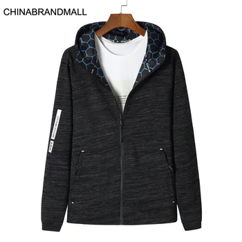 

Autumn Male Plus Fat Plus Fat Man Fat Sports With Cap Cardigan Thin Sweater Coat Leisure Short Money Jacket Windbreaker