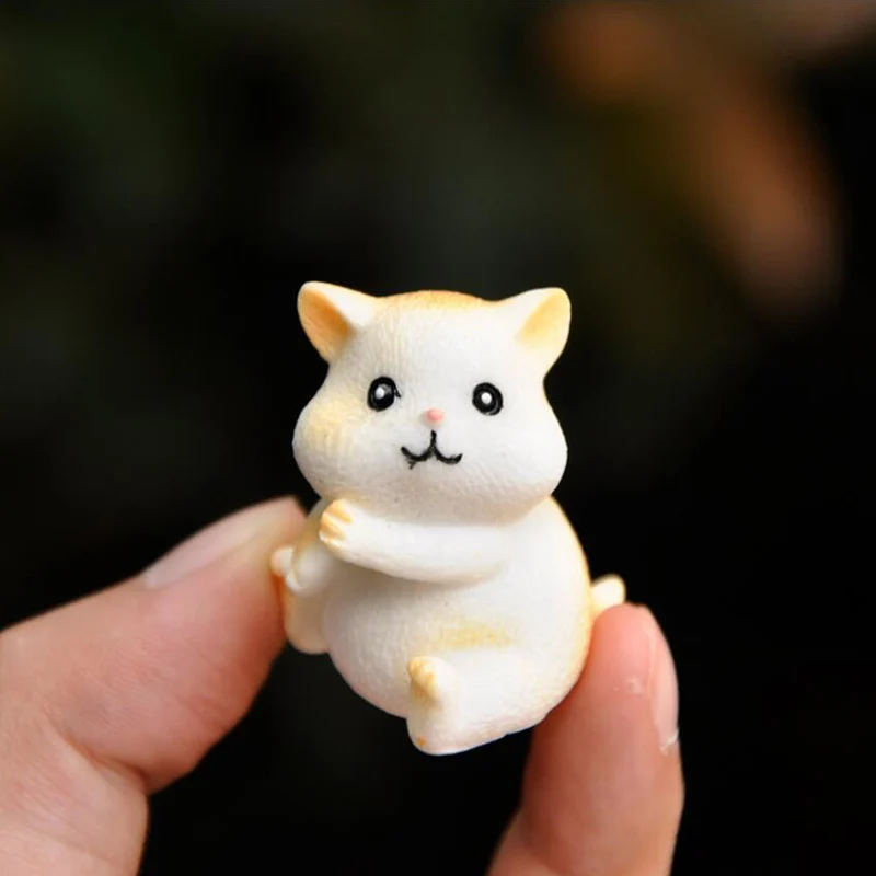 

4PCS/Set Cartoon Hamster Baby Mouse Nuts Model Animal Action Figures Miniature Figurines Garden Dolls House Decoration Kids Toys