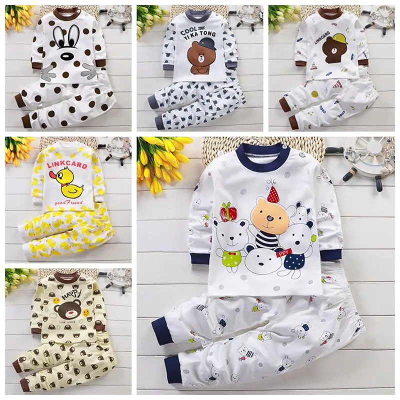 

Baby Boy Cotton Underwear Suit Baby Girl Autumn Clothes Two Piece Toddler Pajamas Autumn Long Sleeve Suit