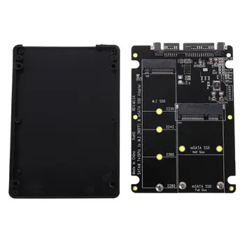 

2 In 1 NGFF M.2 B+M Key Mini PCI-E or mSATA SSD to SATA III Adapter Card for Full Msata SSD/ 2230/2242/2260/22x80 M2