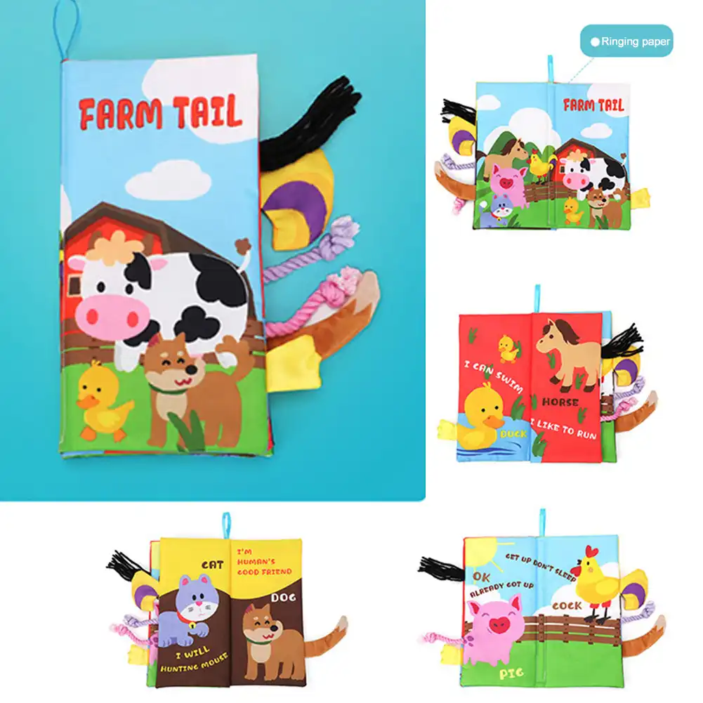 Livre En Tissu Pour Bebe Cadeau Histoire Anglaise Sensoriel Maison Premiere Annee Maternelle Son Bruissant Jouet Educatif Non Toxique Apprentissage Prescolaire Aliexpress