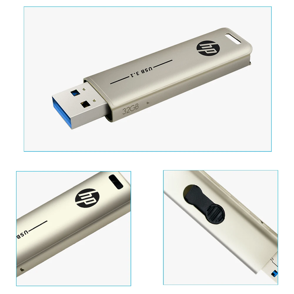 Металлический мини флеш накопитель HP Usb 3 1 128 ГБ 64 32 портативный карта памяти
