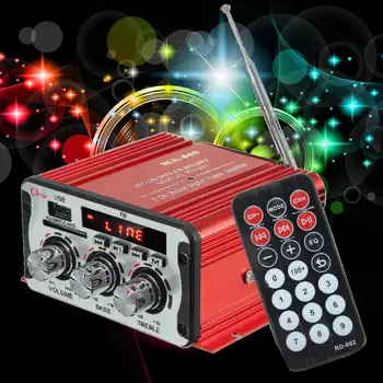 

12V Mini Car Amplifier Motorcycle Home Boat Auto Stereo Audio Amplifier 2 Channel Digital Hi-Fi Amp Support CD DVD MP3 Speaker
