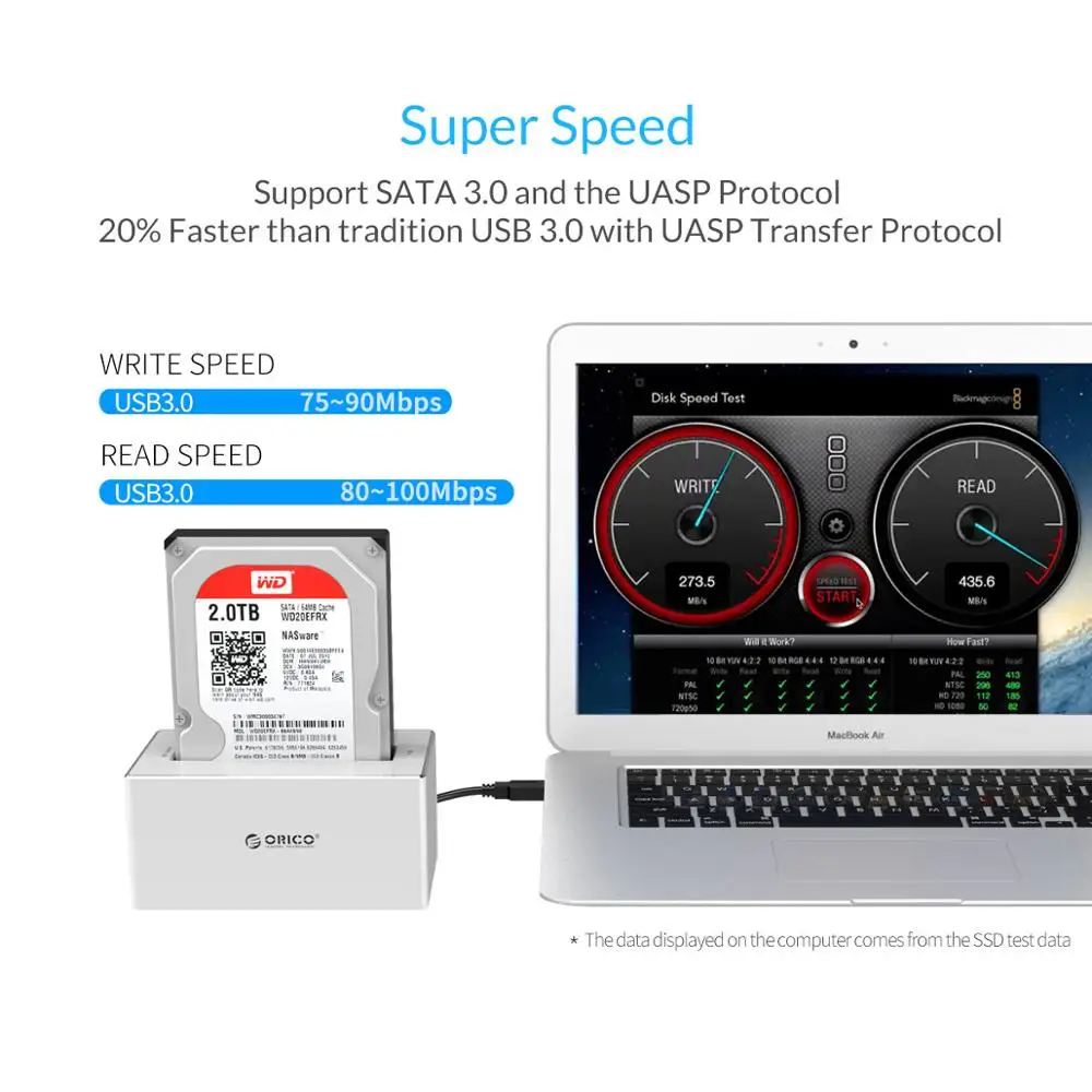 Чехол для жесткого диска ORICO 2,5 3,5 '', док-станция для жесткого диска SATA-USB 3,0, корпус для жесткого диска с поддержкой UASP, алюминиевый чехол для жесткого диска, без инструментов, SSD