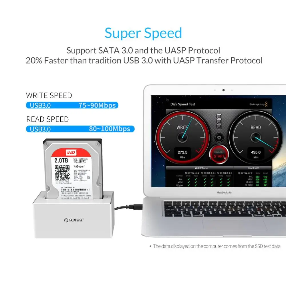 Baratos Funda ORICO HDD 2,5 3,5 HDD estación de acoplamiento SATA a USB 3,0 HDD carcasa soporte UASP aluminio Disco Duro caja herramienta SSD gratis