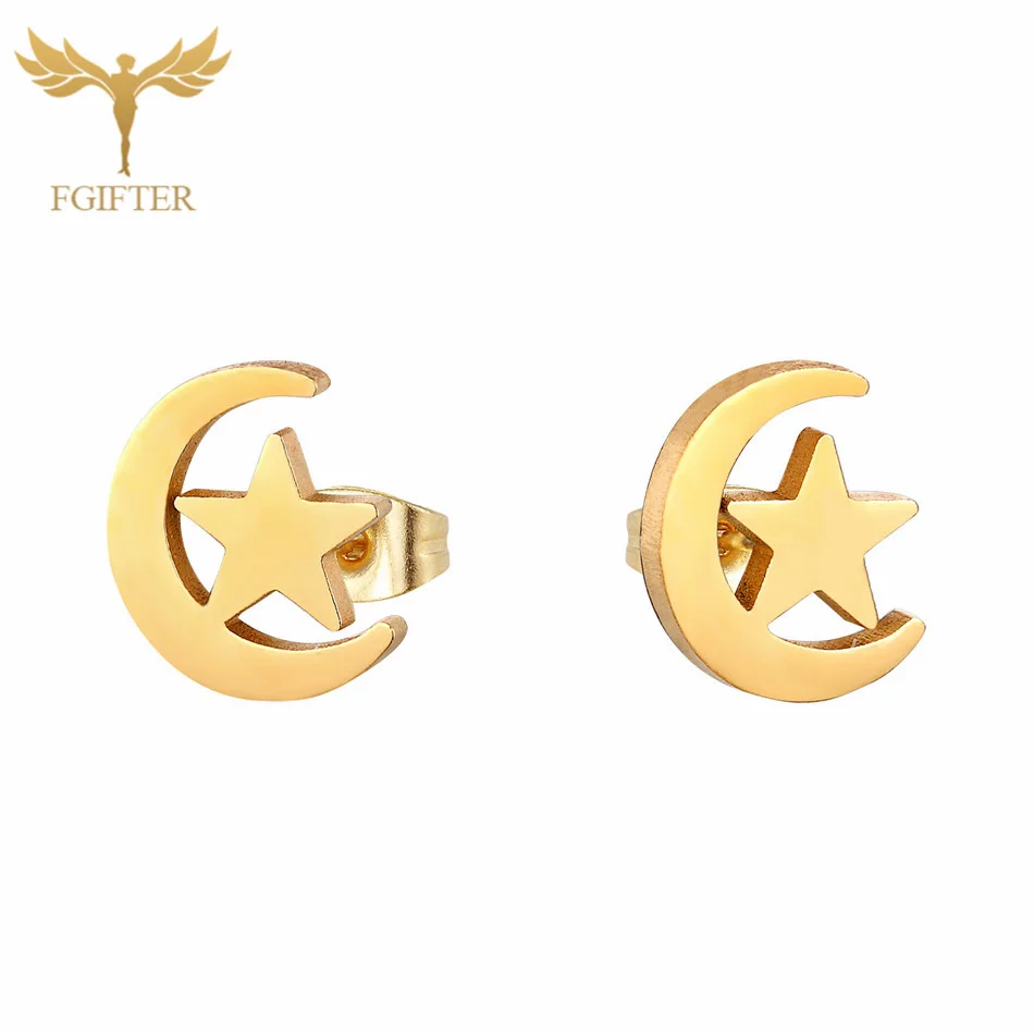 Star earrings Простые Серебряные серьги-гвоздики из нержавеющей стали, дешевые серьги, опт, oorbellen voor vrouwen - Окраска металла: Star earrings