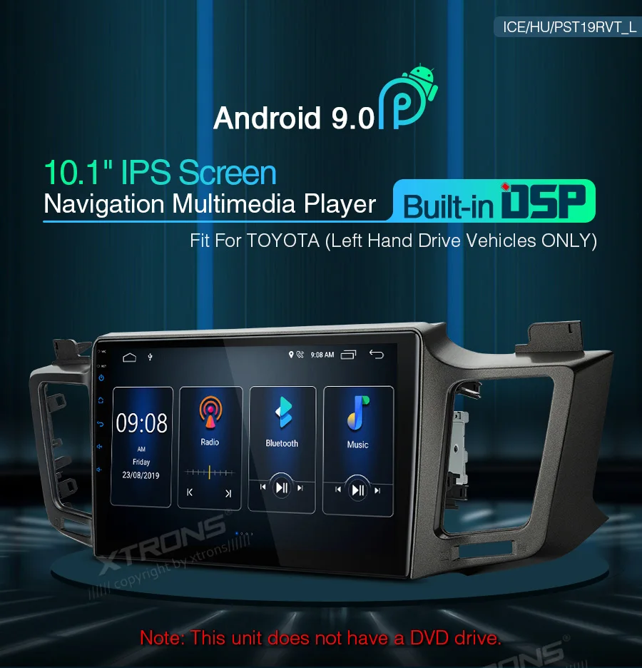 XTRONS 10,1 ''ips Android 9,0 DSP Автомобильный мультимедийный стерео радио плеер для Toyota RAV4 2013- левый руль gps без DVD