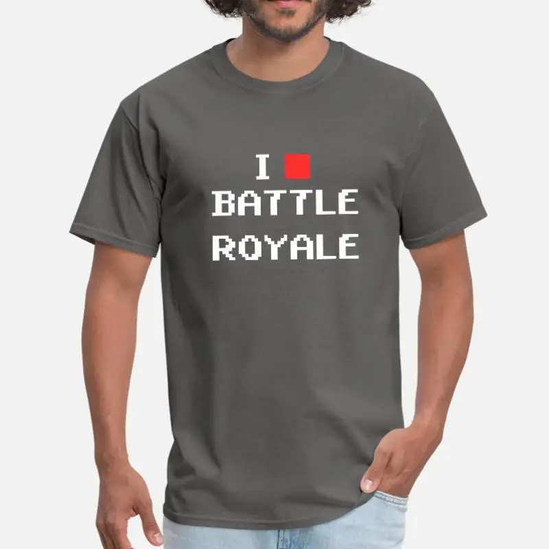 Men-Charcoal I Love Battle Royale, ретро Пиксельная игровая футболка, женская модная мужская футболка с круглым вырезом, одежда размера плюс S-5xl, топ в стиле хип-хоп - Цвет: Men-Charcoal