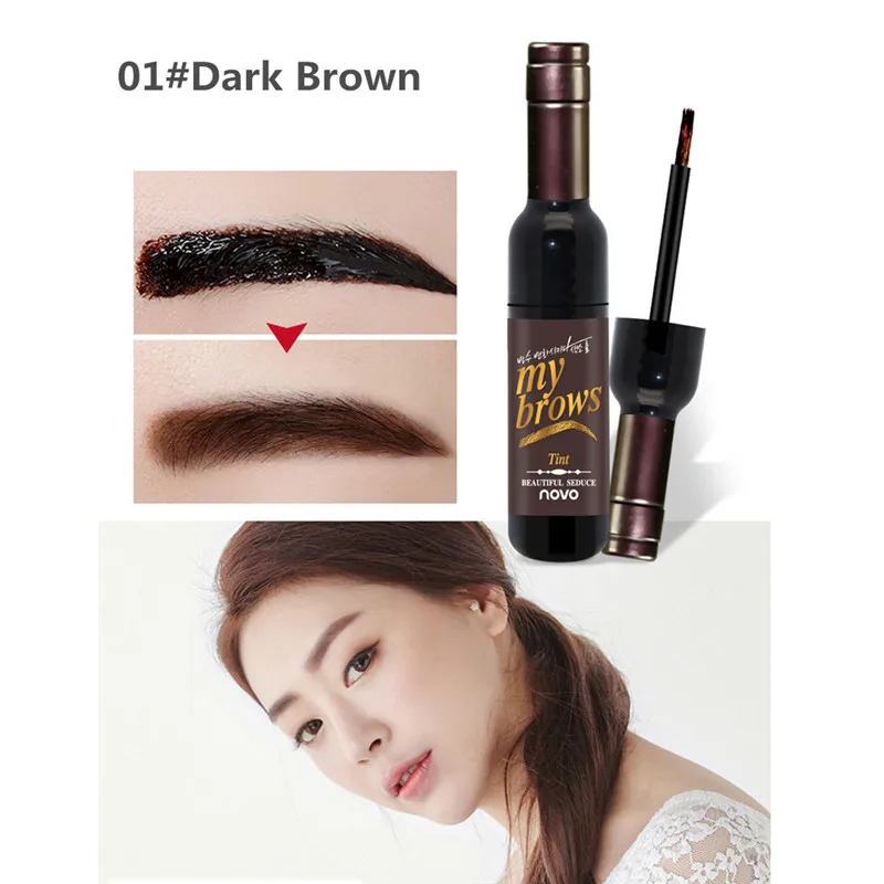 Dark Brown Макияж Novo, гель для бровей, тату, ТИНТ, водостойкая, стойкая краска для бровей, крем для наращивания бровей, косметика, Cejas Maquillaje - Цвет: Dark Brown