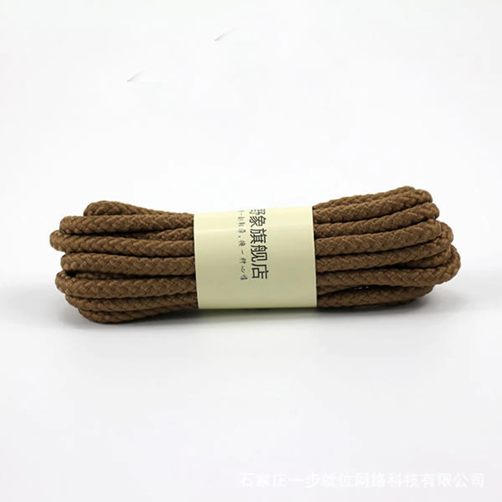 1 Pair Round Leather Martin Boot Shoelaces High-grade Metal Head Round Fashion Casual Sports Basketball Leather Shoes Lace Twist - Цвет: Light coffee