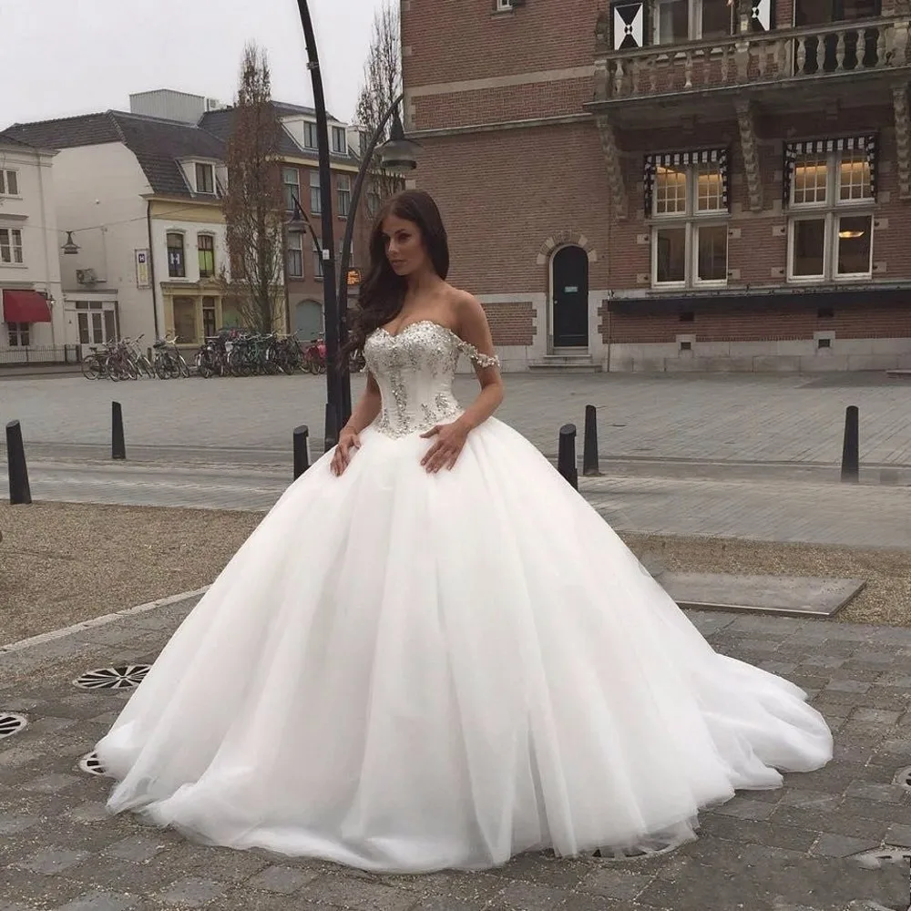 Snowskite Womens Sweetheart Puffy Ball Gown Wedding Dress 