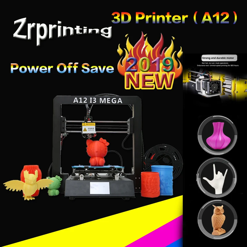 3D-принтеры A12 Мега большой плюс Размеры металлический TFT Сенсорный экран 3D-принтеры Высокая точность 3d Друкер Impresora Запчасти