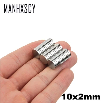 

100pcs Neodymium N35 Dia 10mm X 2mm Strong Magnets Tiny Disc NdFeB Rare Earth For Crafts Models Fridge Sticking magnet 10x2mm