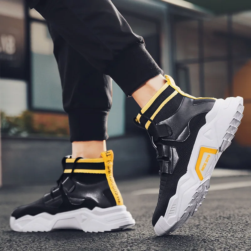 

2019 Autumn & Winter New Style Dad Shoes Korean-style Trend MEN'S Casual Shoes Breathable Mesh Casual Extra High Athletic Shoes