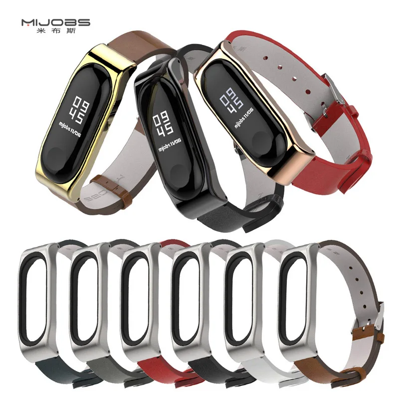 Mijobs для Xiaomi Mi Band 3/4 ремешок на запястье из искусственной кожи Безвинтовой