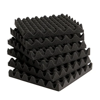 

6pcs Wedge Tiles Noise Absorbing Studio Room Treatment Acoustic Foam High Density Wall Flameproof Sound Proof Panels For KTV