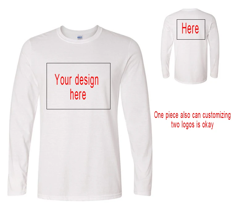 

New arrival longsleeve shirt custom two sides printing tshirt unisex cotton customize for you autumn spring shirt