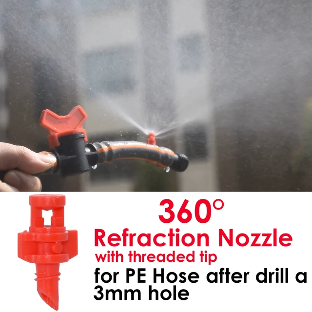 Kesla 20-100Pcs Refrakciós Fúvóka 90/180/360 Fokos Sprinkler Fej Szál Csatlakozás Kert Öntözés Köd Permetező Üvegház - Image 4