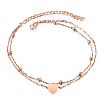 

SHOWTIME anklets for women ankle bracelet boho jewelry heart anklet beach accessories stainless steel chain cuban link anklet