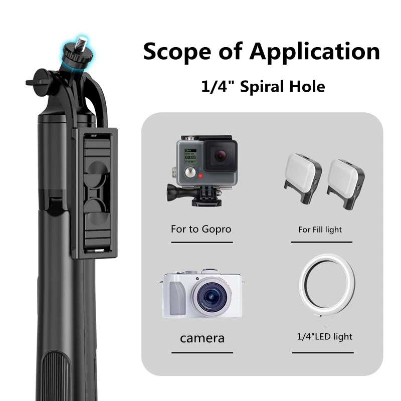 FANGTUOSI NEW 158cm Wireless Bluetooth Selfie Stick Tripod Foldable Monopod For Gopro Sports Action Camera Smartphones
