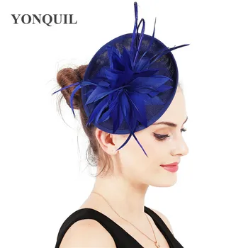 

Royal blue fancy formal hat fedora hair clip fascinator hat elegant women ladies hair clip party ladies headpiece headband chic