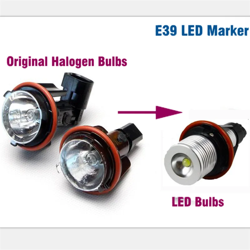 Cheap Rockeybright xenon white E39 led angel eyes halo light bulb headlight for bmw e39 e83 x3 e53 x5 e60 car led marker angel eyes