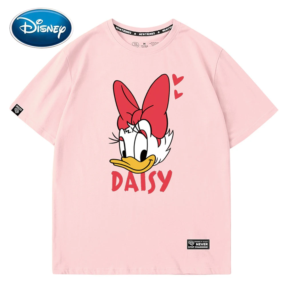 ディズニーファッションかわいいデイジーダック漫画の文字のプリントtシャツスタイリッシュなユニセックスカップルoプルオーバー半袖tシャツトップ6色 T Shirts Aliexpress