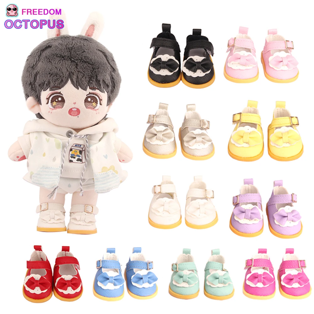 5cm PU Leather Bow Doil Shoes Boots For 14 Inch American& EXO Doll 1/6 DoOV