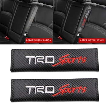 

1 PCS / set Car Seat Belts Covers Padding Carbon Fiber Leather Belt Shoulder Sleeve For TOYOTA Racing TRD Sports Car Styling