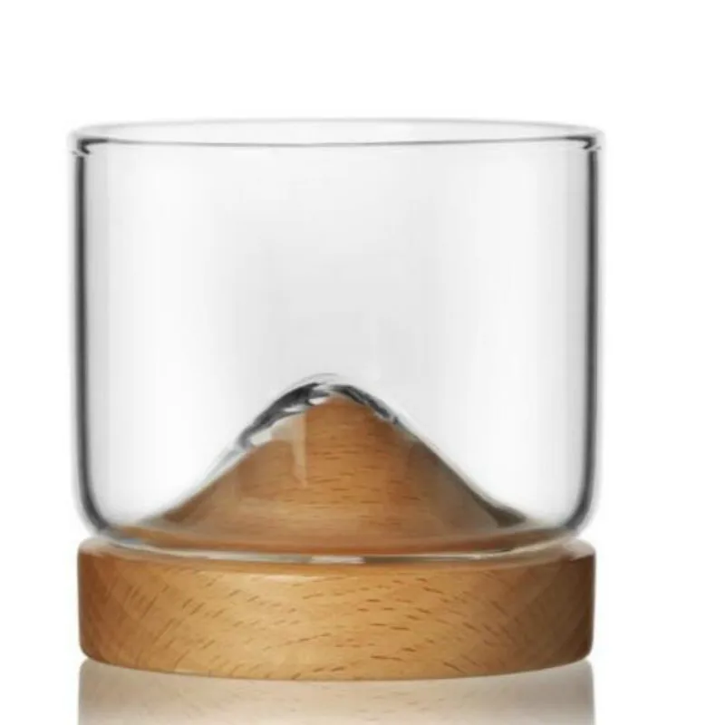A Creative Japanese-style hill type thick heat-resistant glass wine glass home bar whiskey glass white wine wine glass LB10212 - Color: A