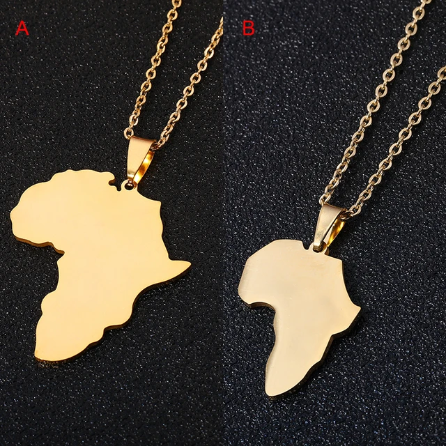 Buy Big Size Crystal Africa Map Pendant Necklace Women Girl 24K Gold Plated African  Map Hiphop Item (Pendant Earrings Set) at Amazon.in