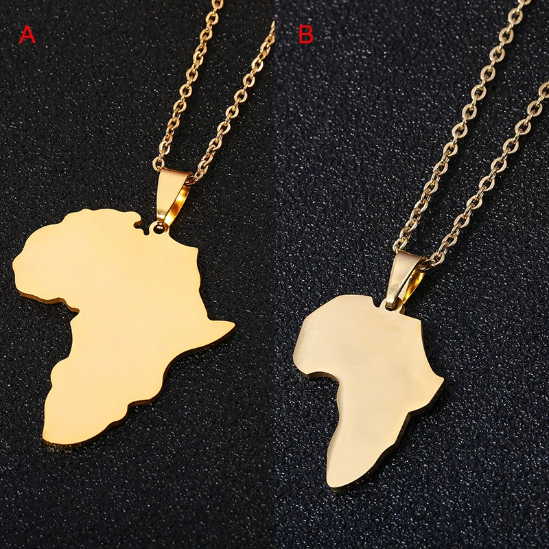 Collares con colgante de mapa para hombres y mujeres, acero inoxidable, Color dorado, regalo de joyería de mapa de venta de moda _ - AliExpress Mobile