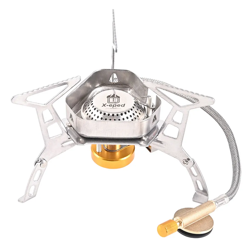 Outdoor Gas Burner Windproof Camping Stove Portable Folding Ultralight Split Lighter Tourist Equipment For Hiking Free  Shipping