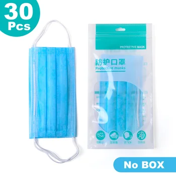 

30pcs Face Mouth Disposable Masks 3 Layers Dustproof Safety Breathable Mask Facial Protective Masks Anti-Dust Bacteria Mask
