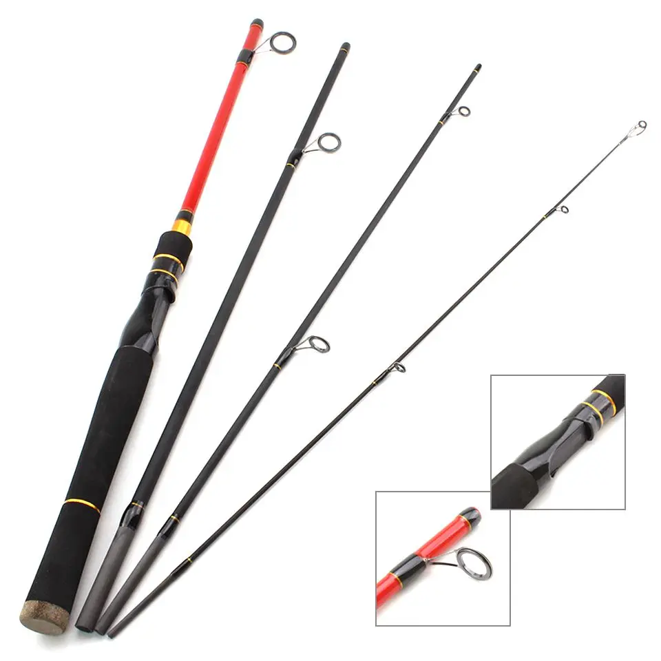 

NEW Spinning Casting Rods Lure Fishing Rod 1.8M 1.98M 2.1M 4 Section Carbon Fiber Fishing Tackle Free shipping