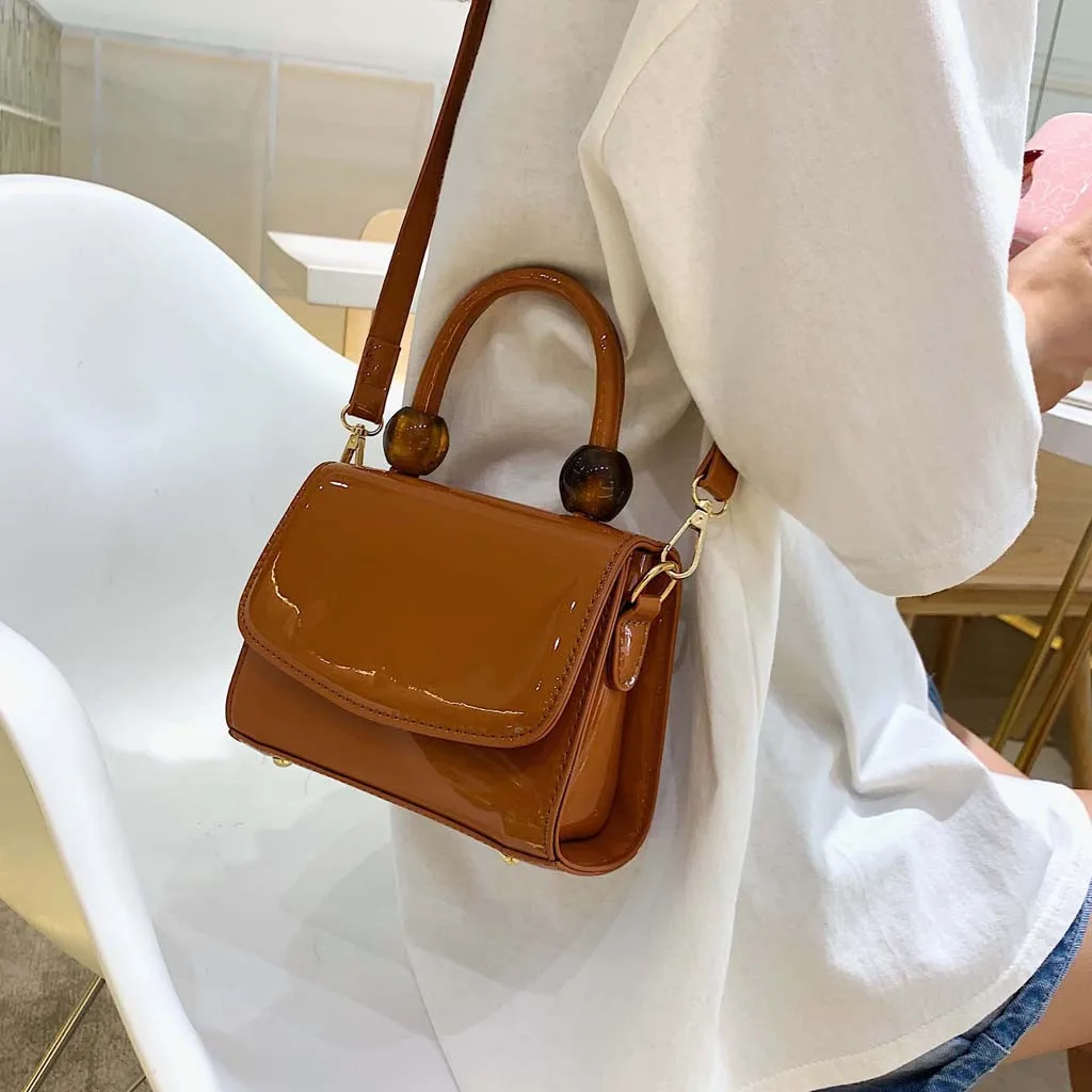 Women Solid Color Simple Mini Handbag Fashion Small Square Bag Shoulder Bag Lady Crossbody Mini Bag Female Crown Bag#R20