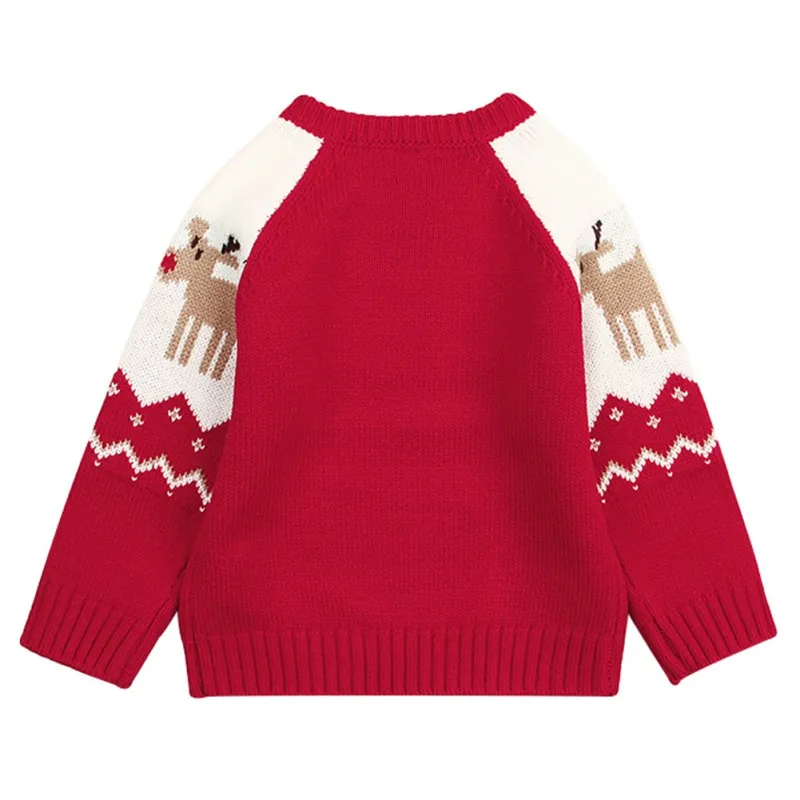 Рождественский зимний свитер, толстый вязаный джемпер с круглым вырезом, пуловер с высоким воротником для мальчиков и девочек, детская одежда