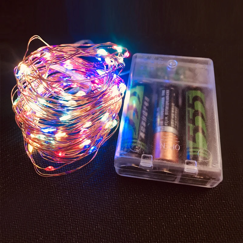 

led string lights 10m 5M 2M AAA battery powered outdoor Warm white/RGB copper wire christmas festival wedding party Fairy light