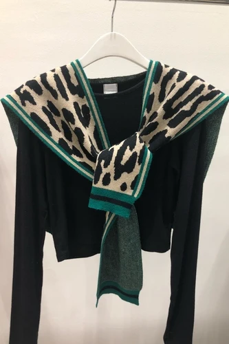SuperAen, корейский стиль, женские свитера,, осень и зима, новые женские свитера, модные, леопардовые, вязаные, шаль, топы для женщин - Цвет: green