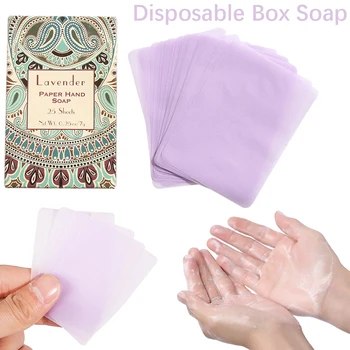 

25pcs Outdoor Travel Soap Paper Washing Hand Bath Clean Scented Slice Sheets Disposable Box Soap Portable Mini Paper Soap Flake