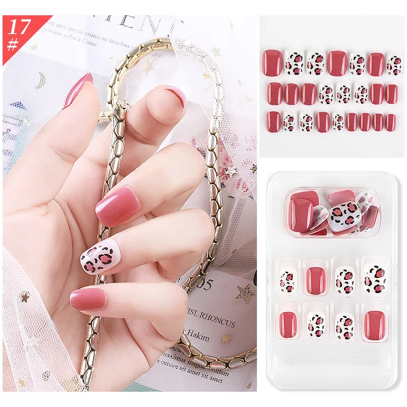 24Pcs Detachable False Nails Gold Foil Fake Press on Glitter Nail Tips Marble Pattern Artifical Art Tool | Красота и здоровье